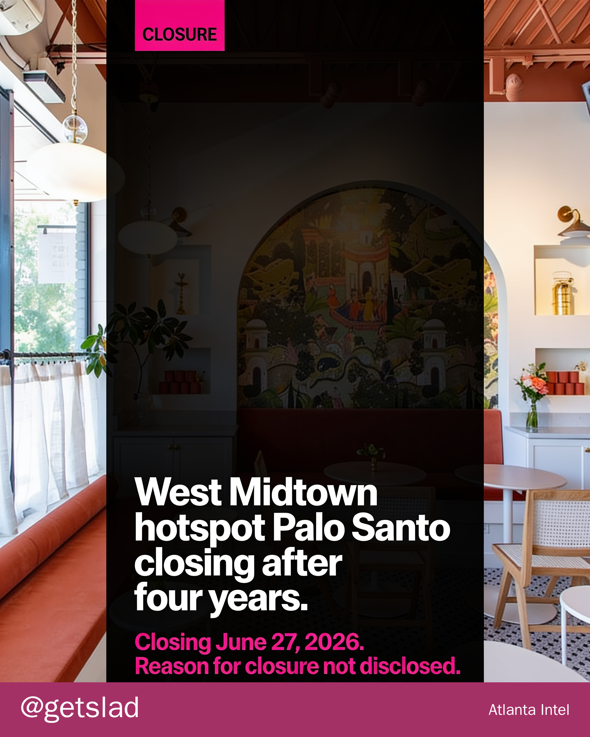 West Midtown hotspot Palo Santo closing after four years