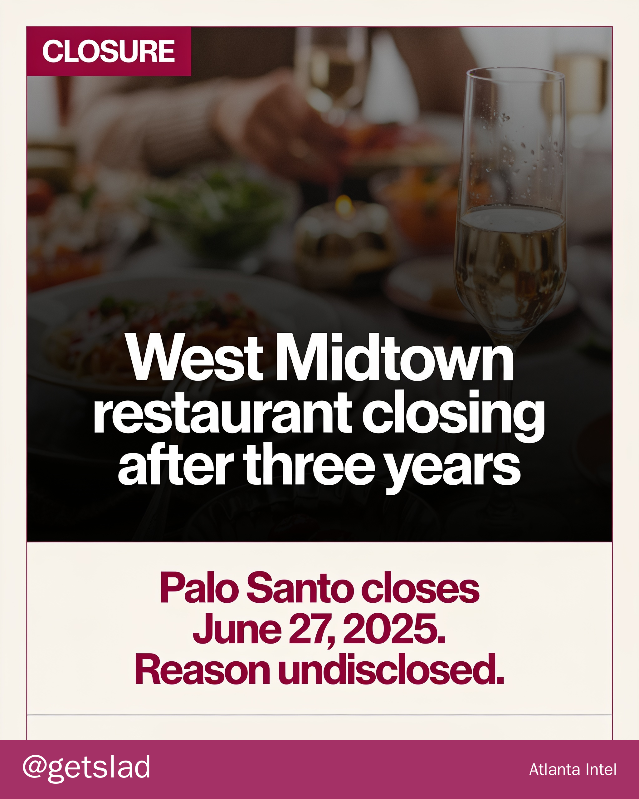 West Midtown restaurant closing after three years