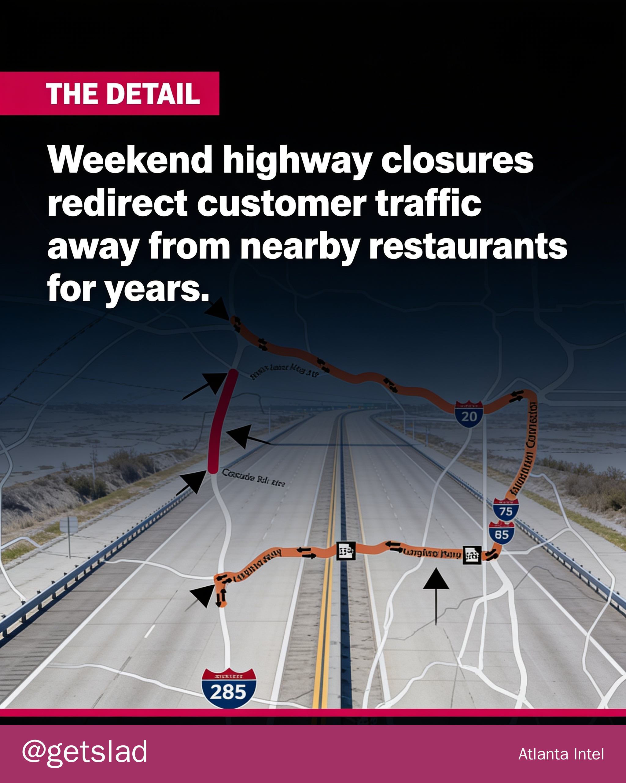Interstate 285 westside closing weekends through 2028