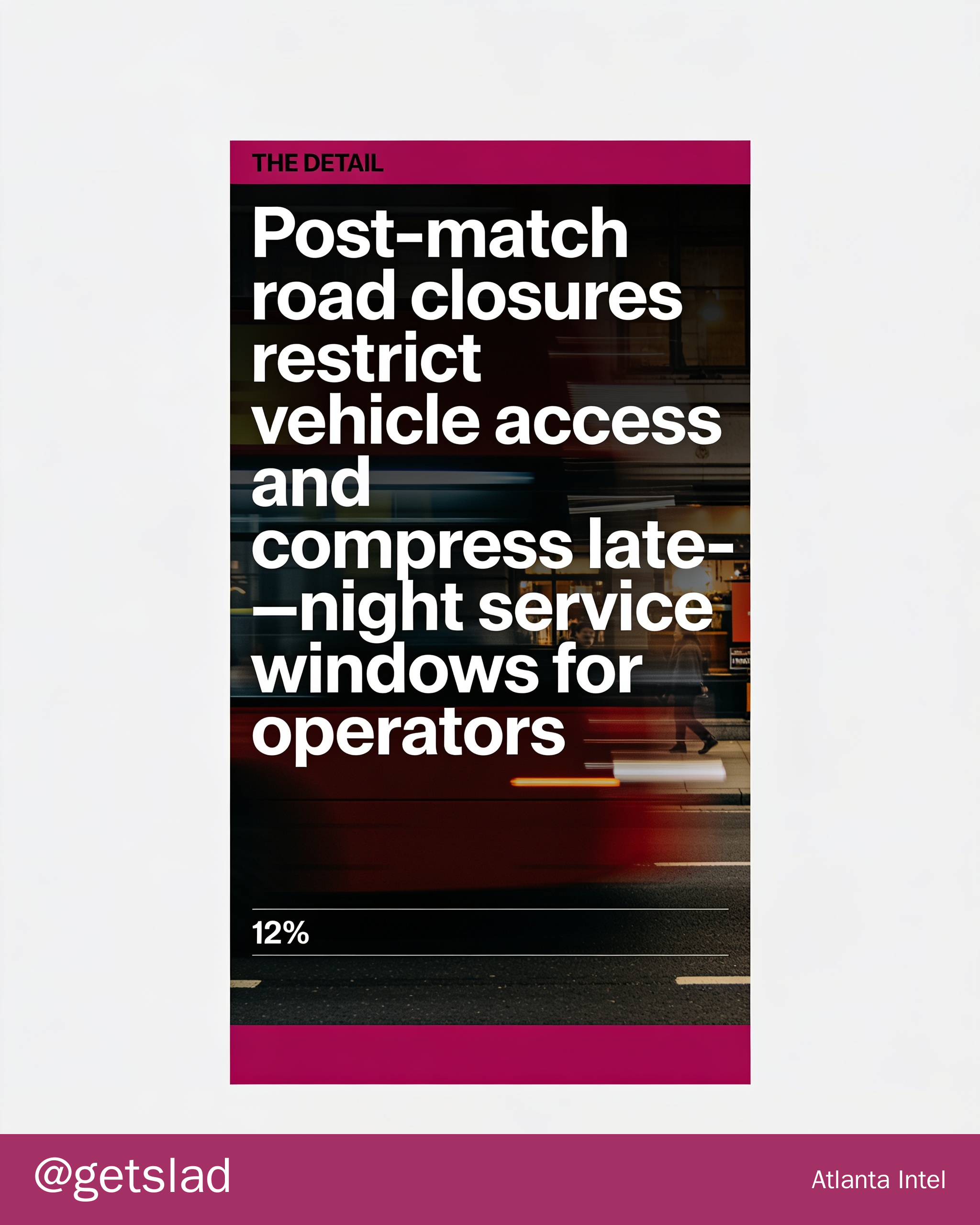 Stadium match days bring sudden street closures