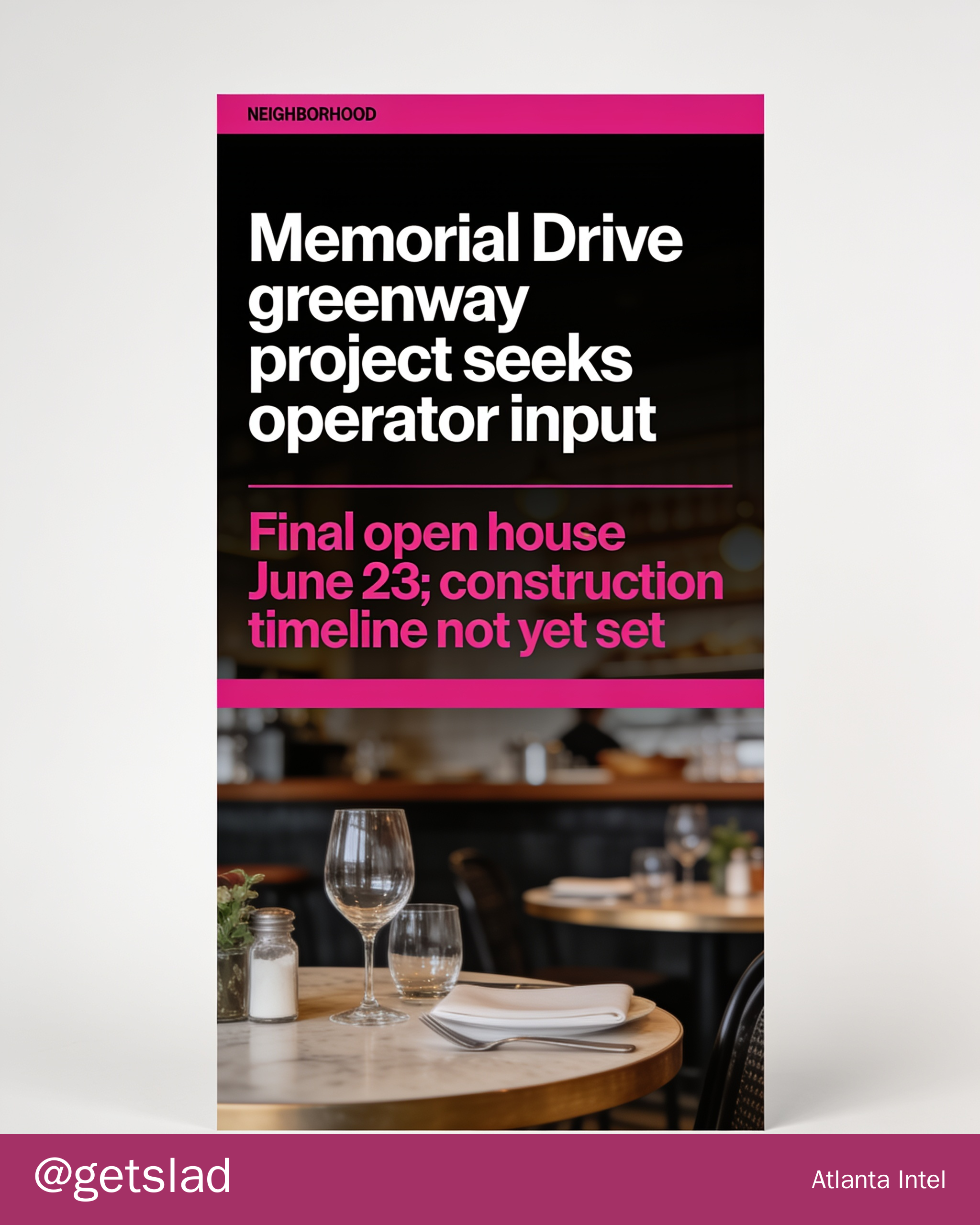Memorial Drive greenway project seeks operator input