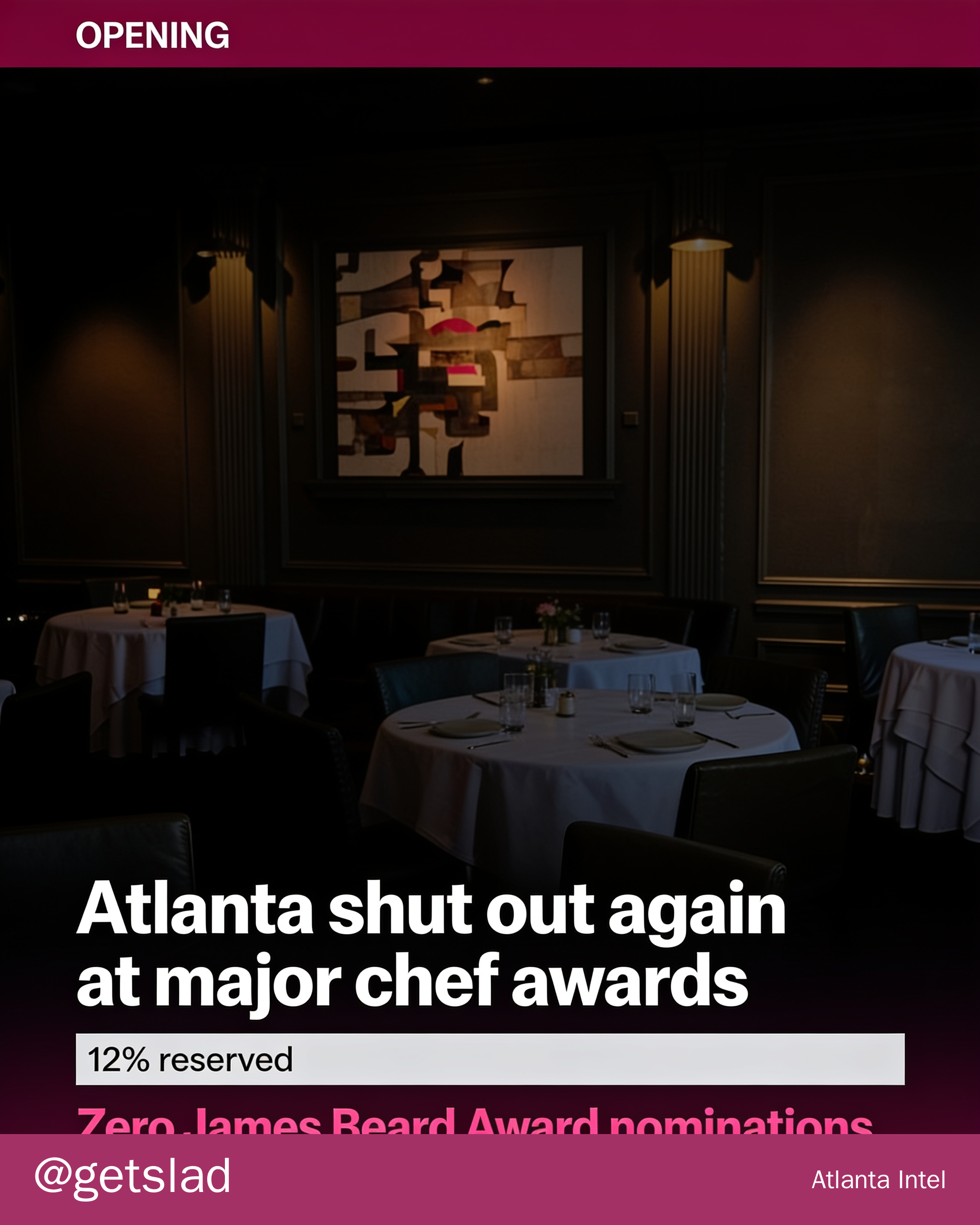 Atlanta shut out again at major chef awards