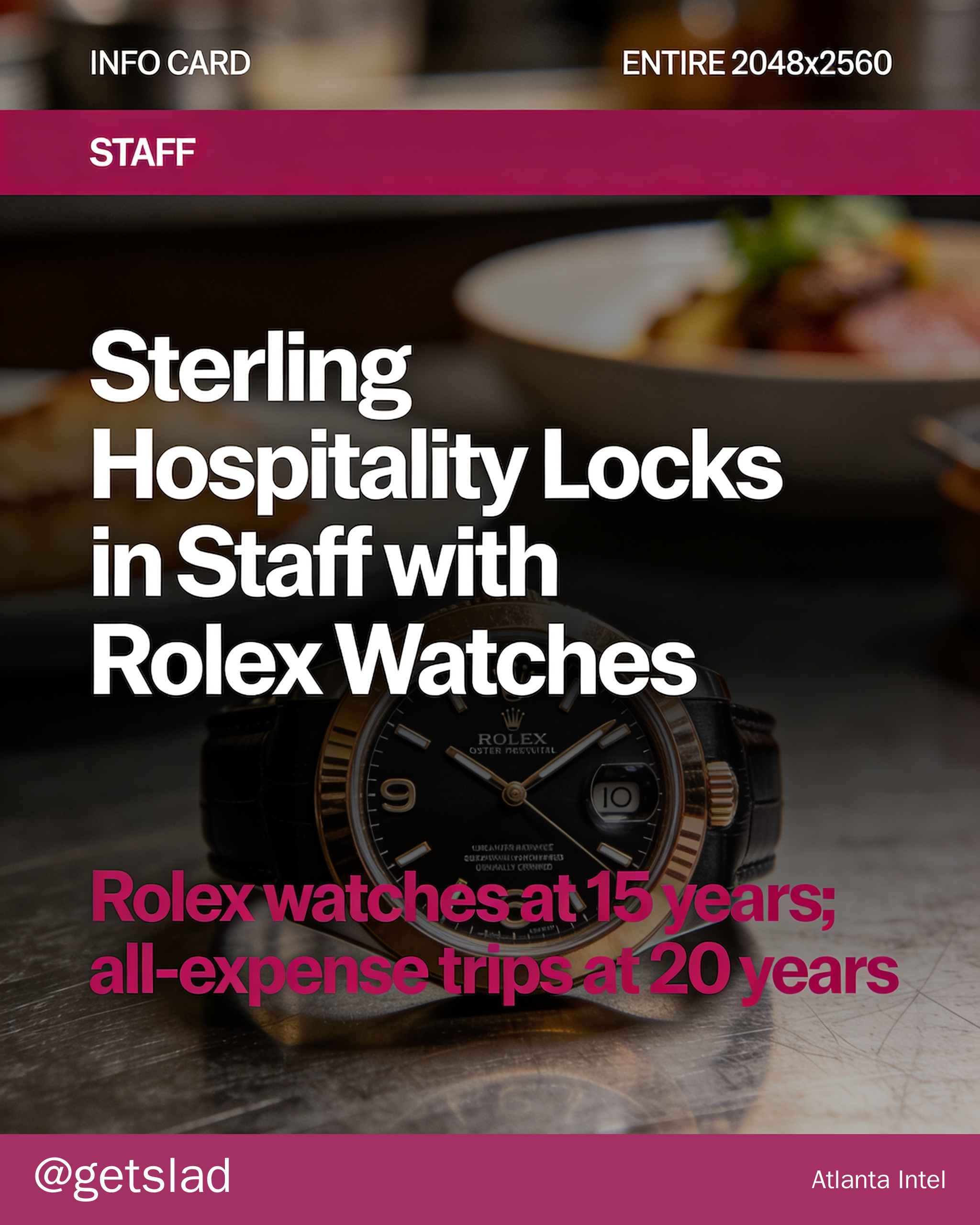 Sterling Hospitality Locks in Staff with Rolex Watches