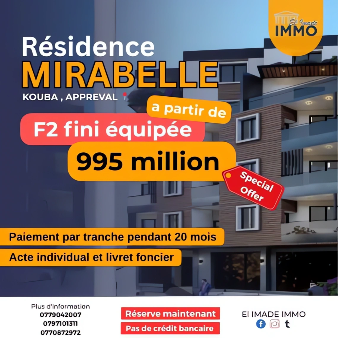 Appartement à vendre à Kouba