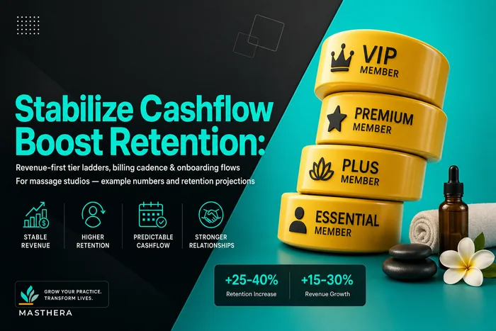 Design memberships that stabilize cashflow and boost retention for massage studios