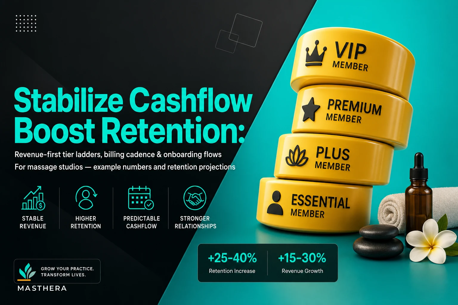 Design memberships that stabilize cashflow and boost retention for massage studios