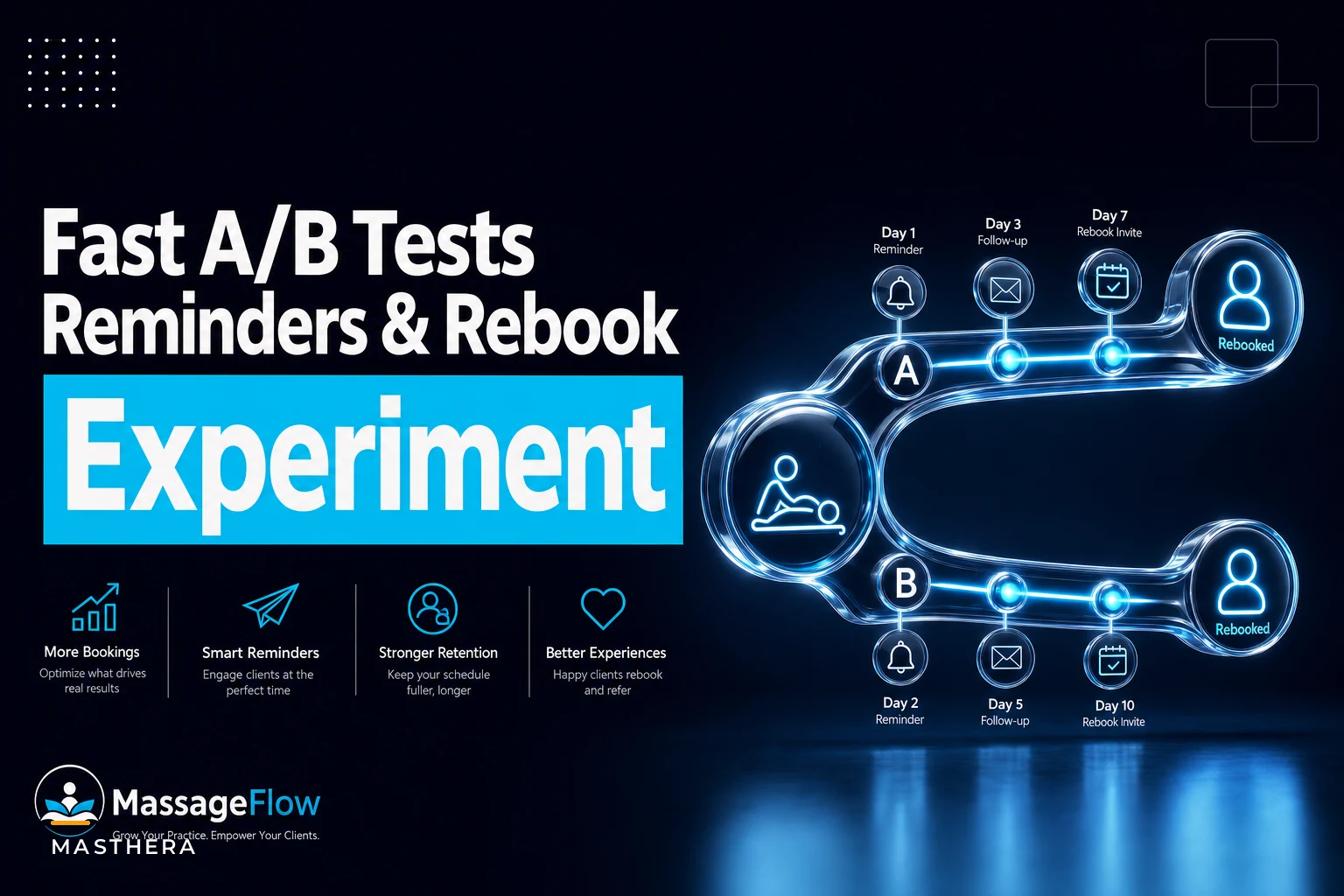 Fast A/B tests for reminders and rebooking: subject lines, windows and metrics