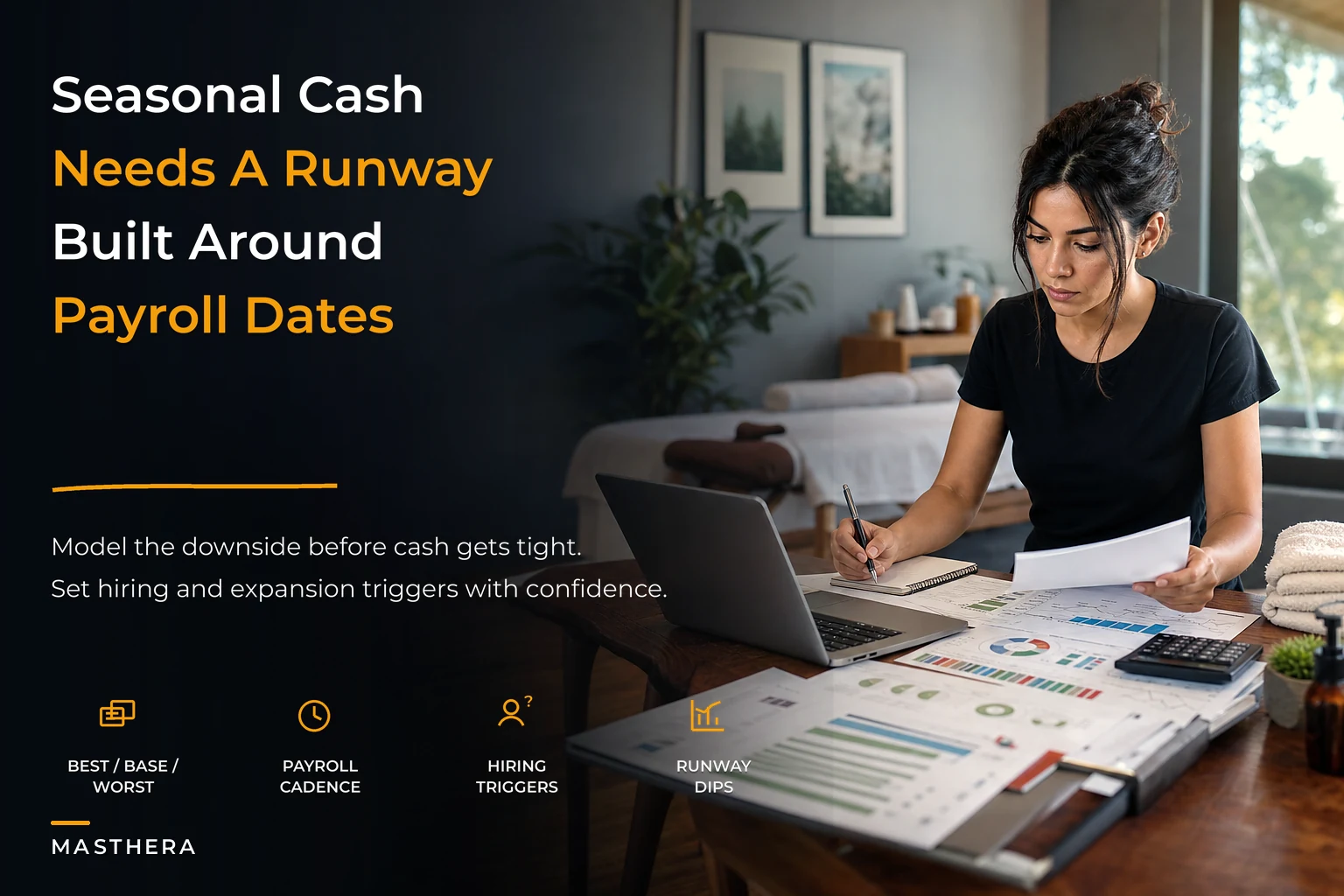 Financial scenario models and runway planning for seasonal studios