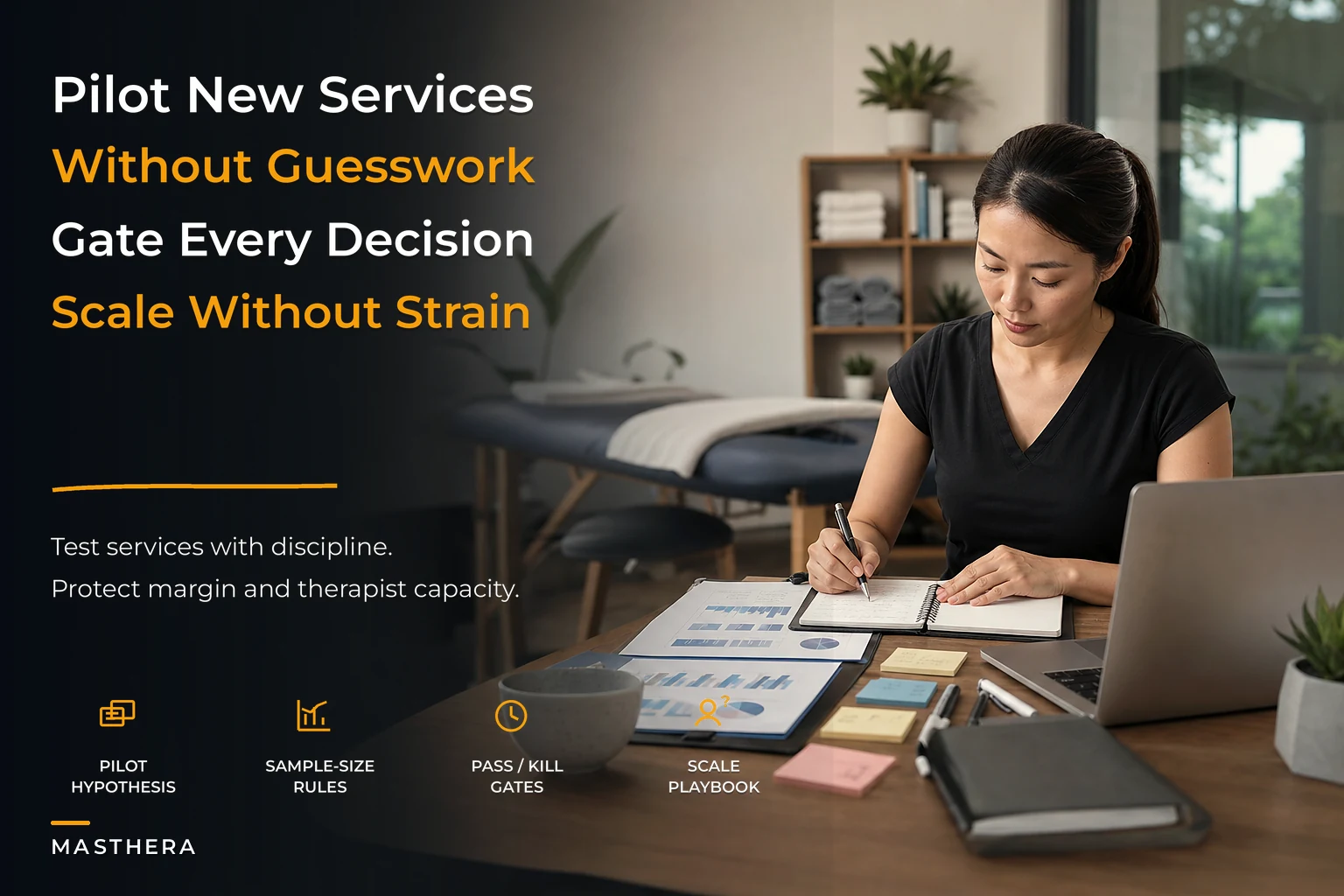 Govern clinical service pilots and scale safely in your studio