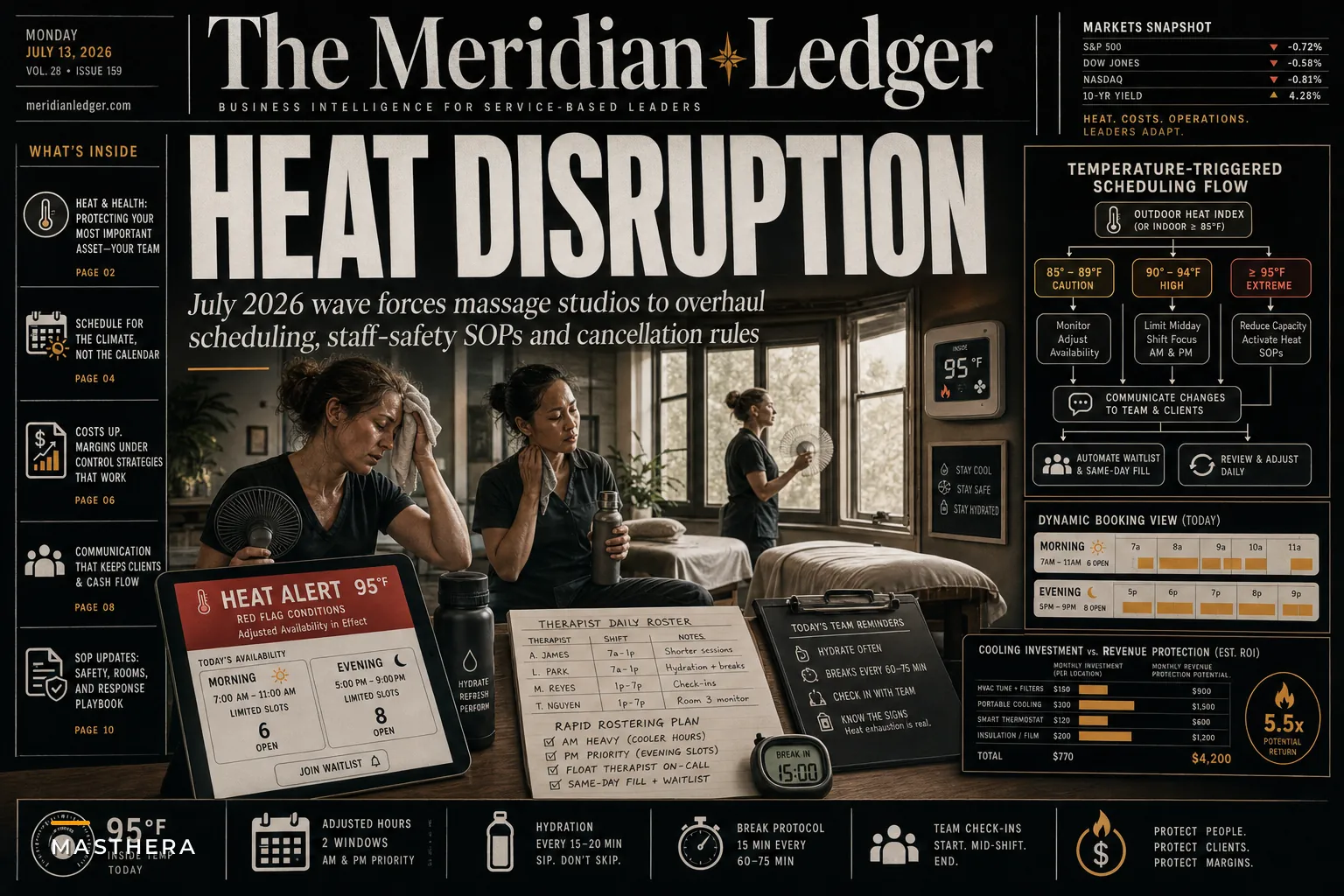 How the July 2026 Heat Wave Should Change Scheduling, Staff Safety, and Cancellation Policies for Massage Studios