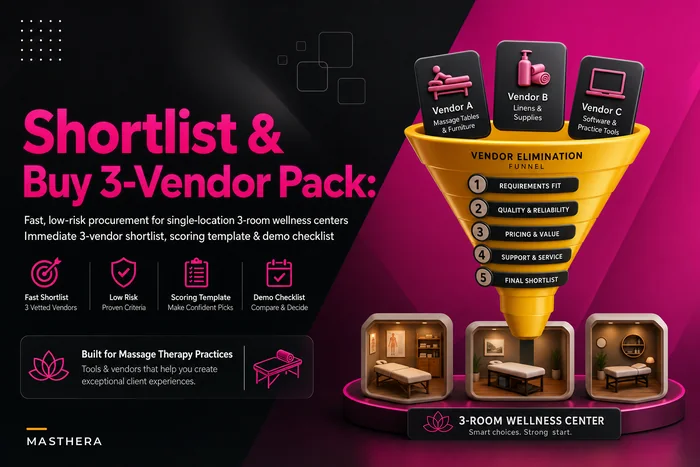 Shortlist & Buy: 3-Vendor Pack for a Single‑Location 3‑Room Wellness Center