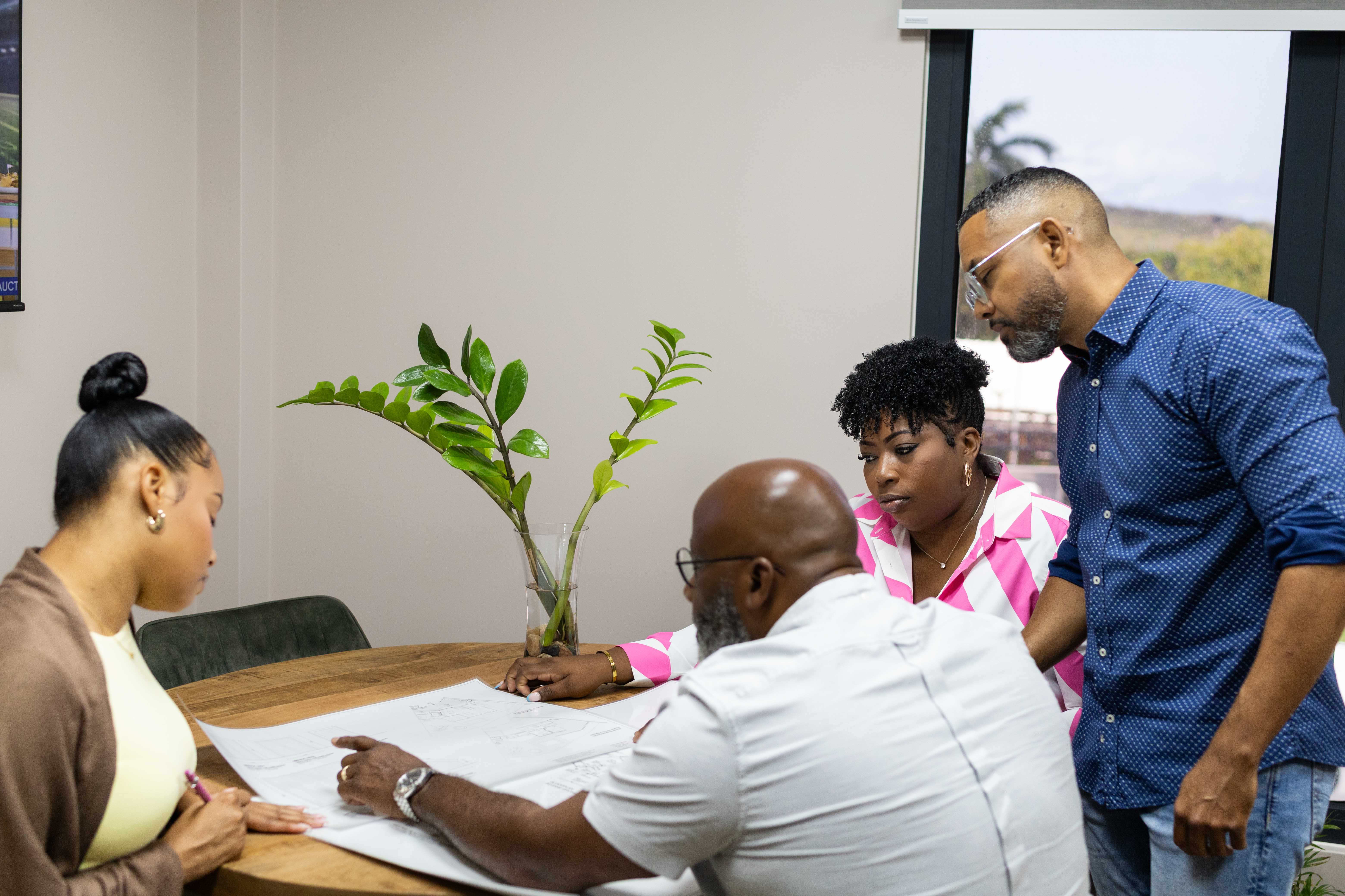 Construction site with a concrete foundation