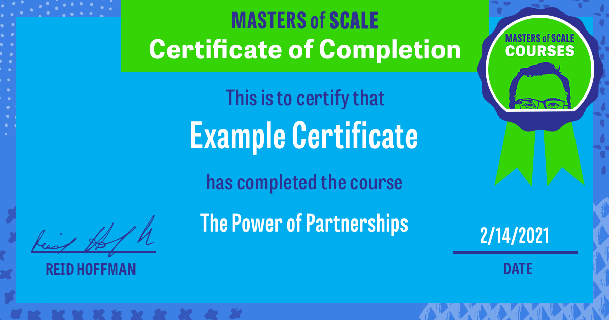 Certificate of Completion for The Power of Partnerships