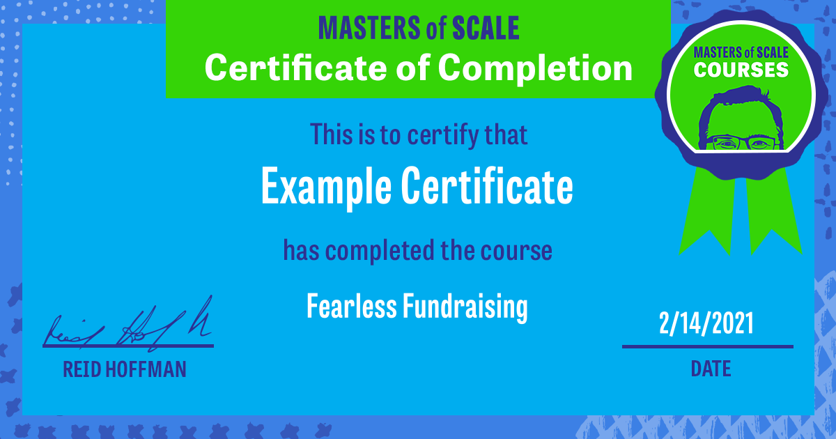 Certificate of Completion for Fearless Fundraising