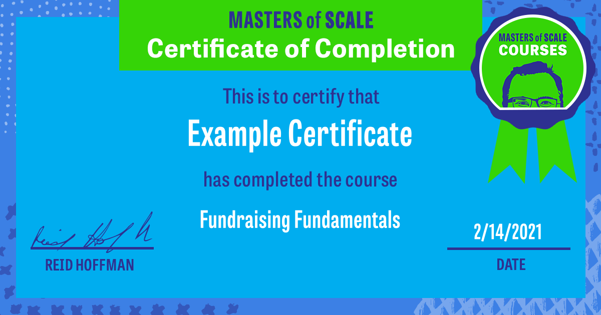 Certificate of Completion for Fundraising Fundamentals