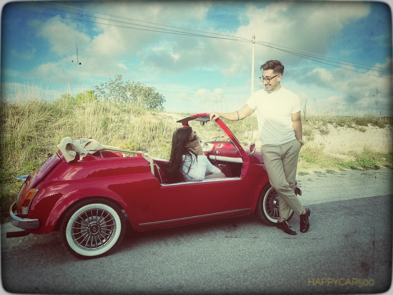Vintage tour guidando la Fiat 500 Spiaggina - Image 1