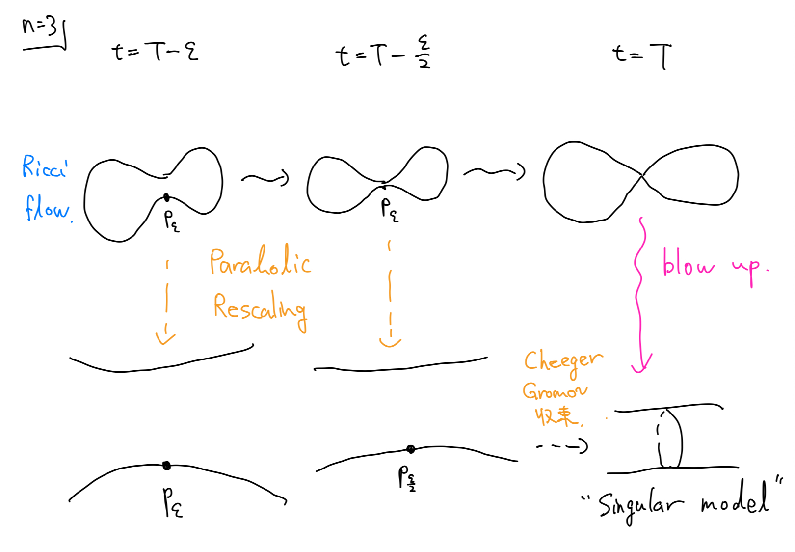 リッチフローの特異点のブローアップ