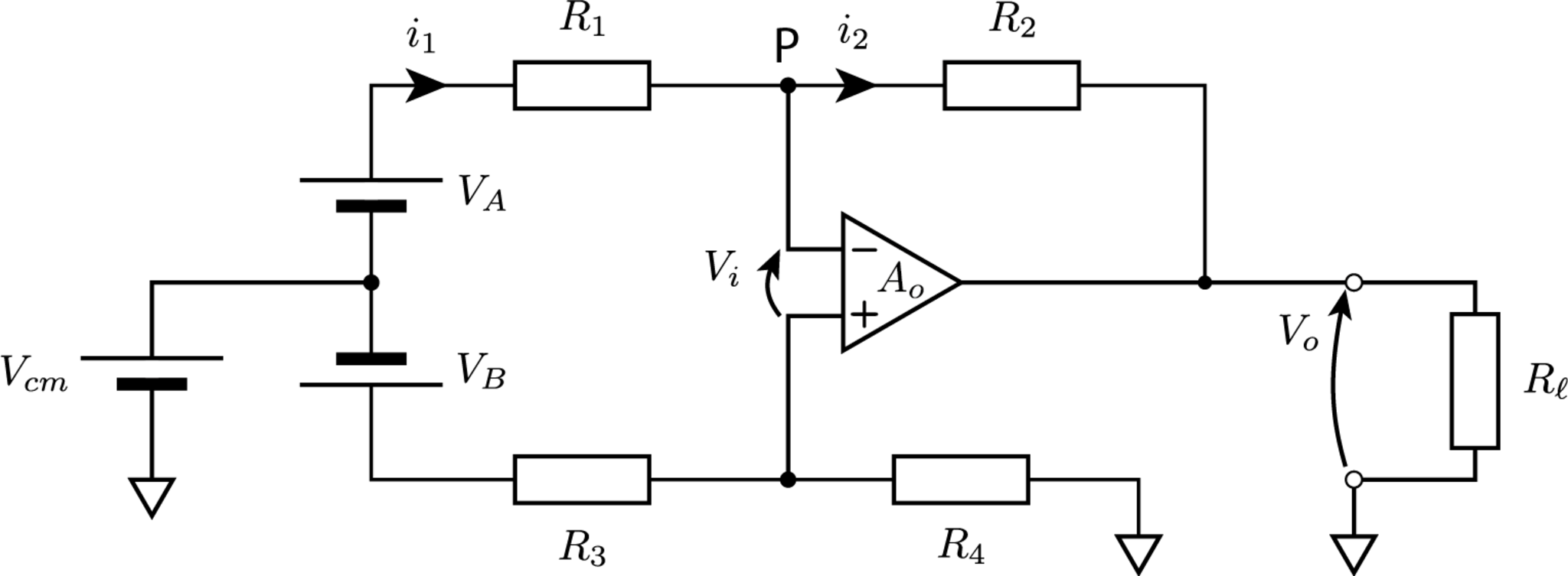 差動入力増幅器(differential input amplifier)