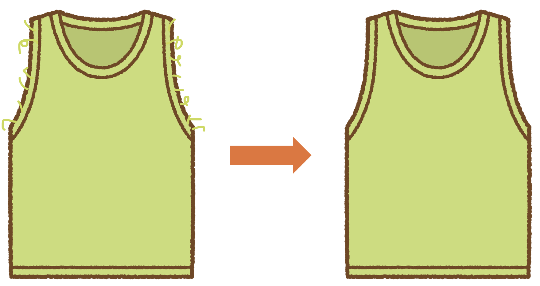 観測者からみたタンクトップ