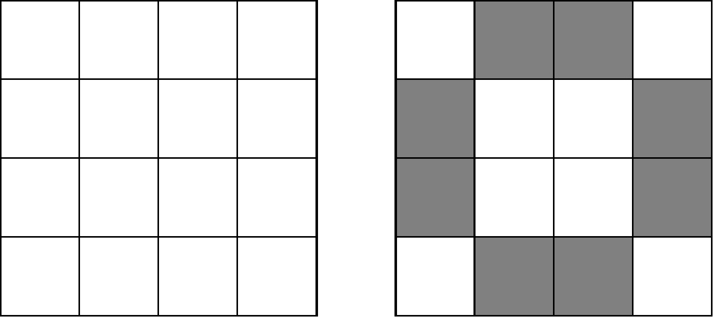すべての対称なタイルの置き方(これ以外の置き方は反転や回転によって一致する偶数個の組みができます)
