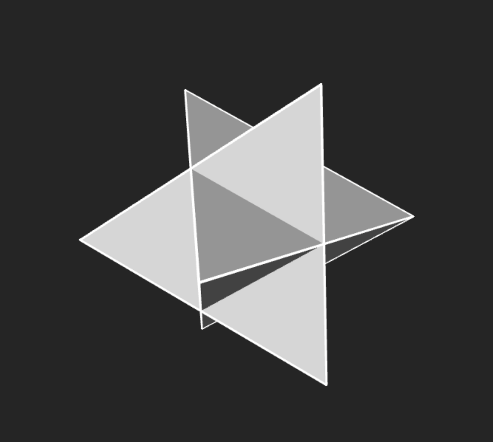 !FORMULA[55][36213][0]-orthoplex の stellation で得られる stella octangula (2つの((3-demihypercube=正四面体)の双対=正四面体)の複合体)