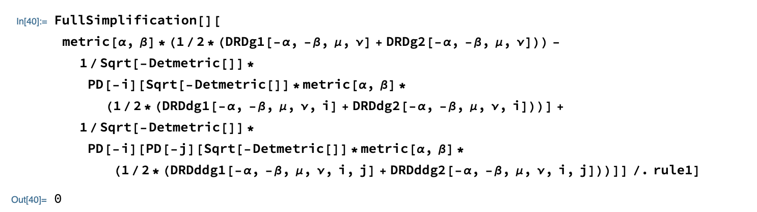 公式3をMathematicaのxActパッケージで計算した結果