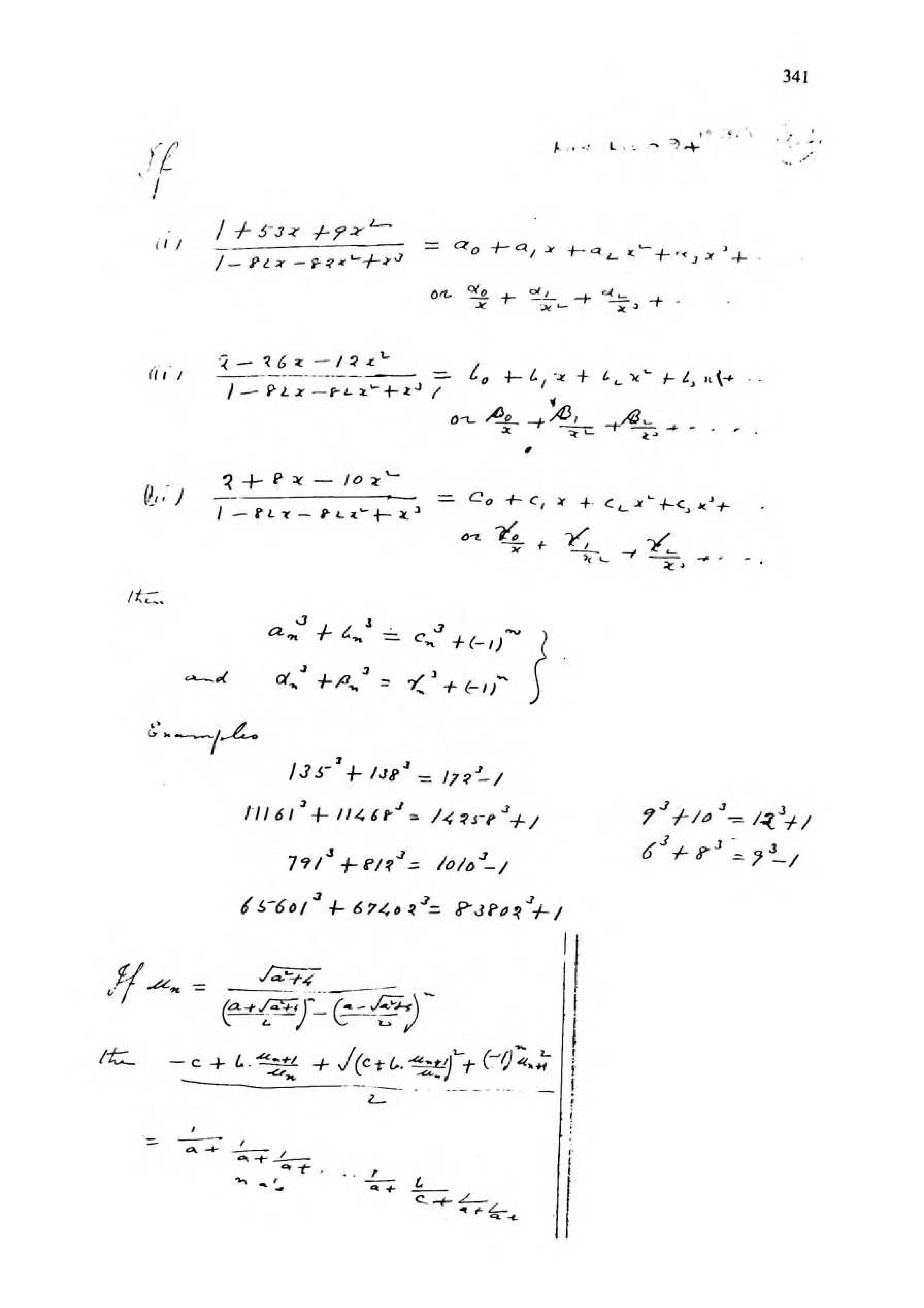 Ramanujan's Lost Notebookより