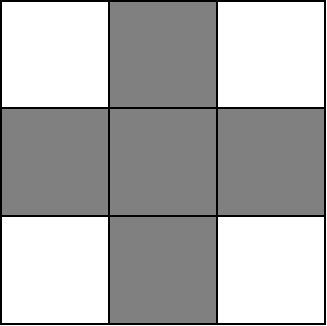 !FORMULA[111][36584004][0]のとき，4つの正方形と十字の盤面に分けて考えられる．