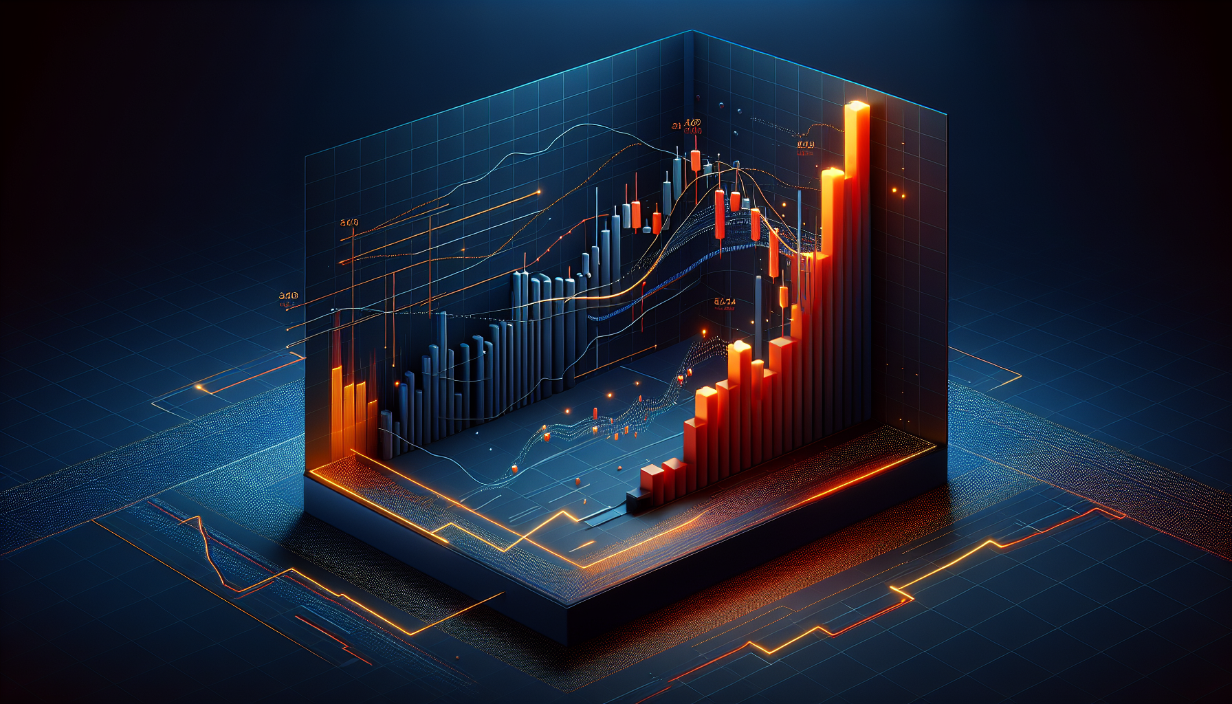 Imagen de gráfico de trading que representa estrategias de trading en un entorno fintech profesional.