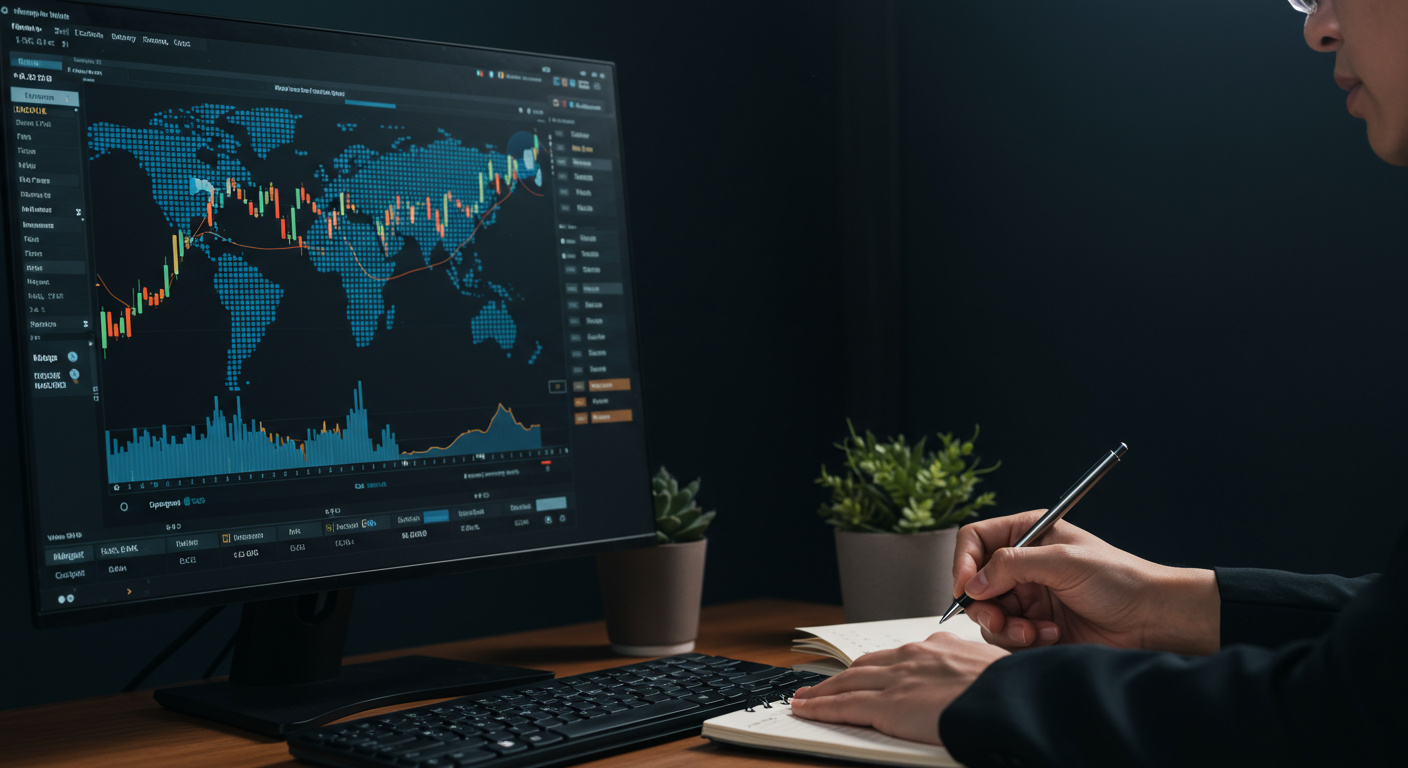 como invertir en criptomonedas: señales de trading IA en pantalla profesional