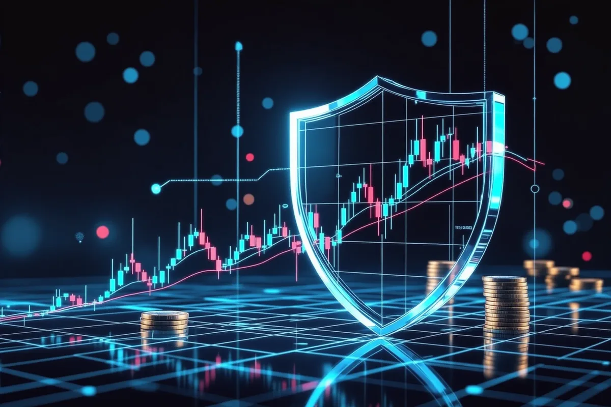 Gráfico de trading que ilustra estrategias de gestión del riesgo en un entorno profesional