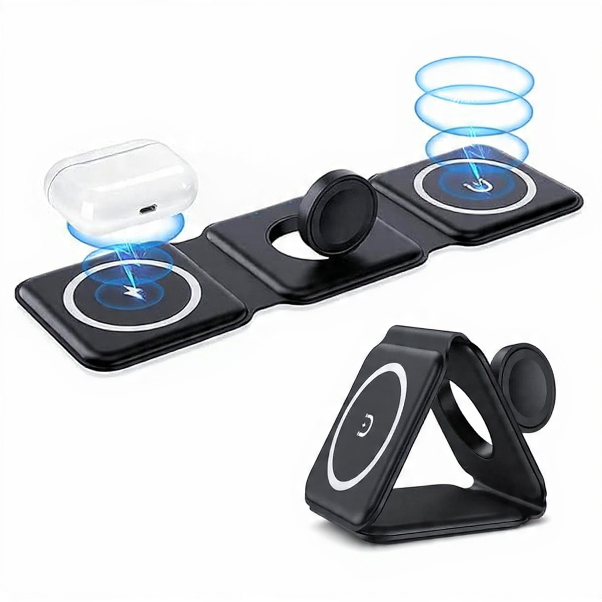 FoldCharge Pro – 3-in-1 Foldable Wireless Charging Station