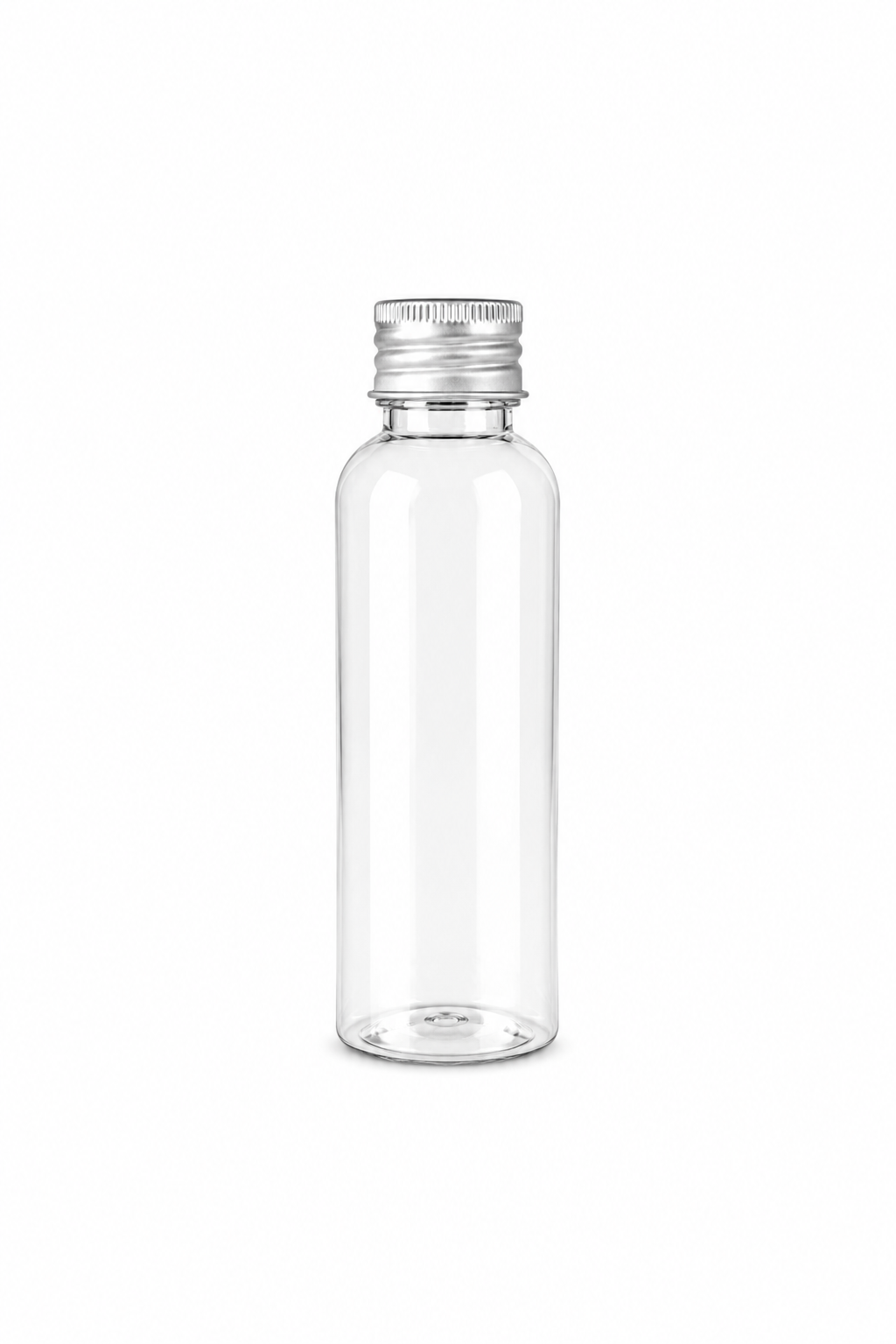 Bouteille plastique transparente 150 ml – bouchon argenté