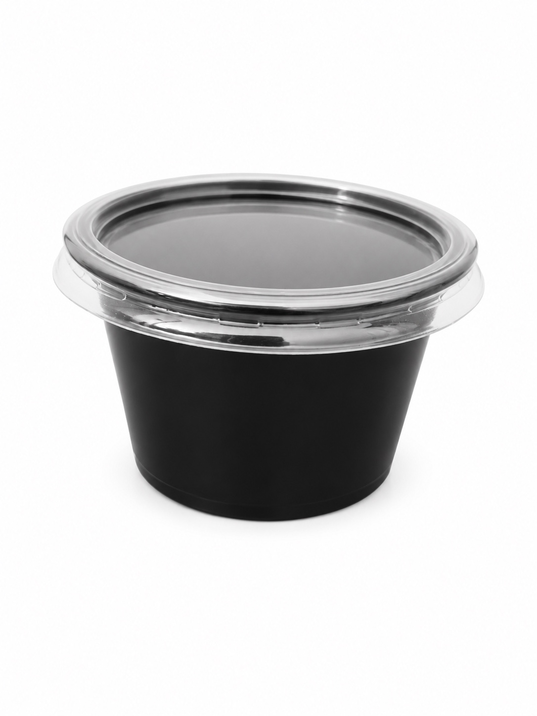Pot à sauce noir avec couvercle – 100 pièces