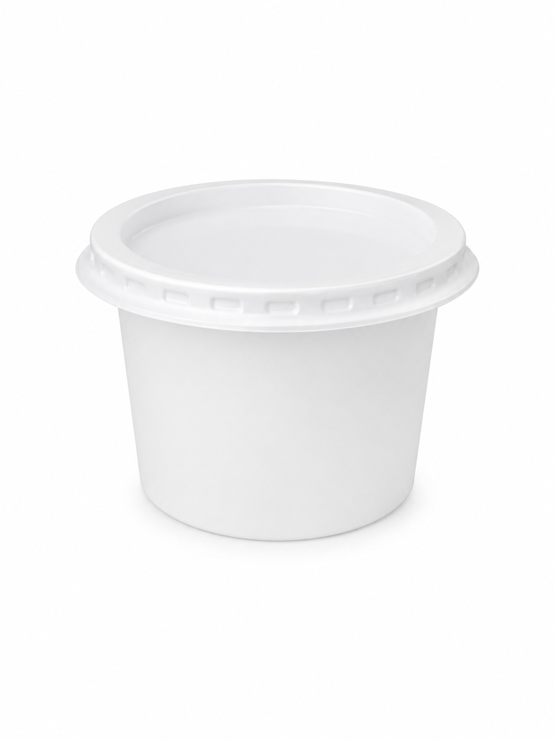 Pot à glace blanc avec couvercle – 50 pièces