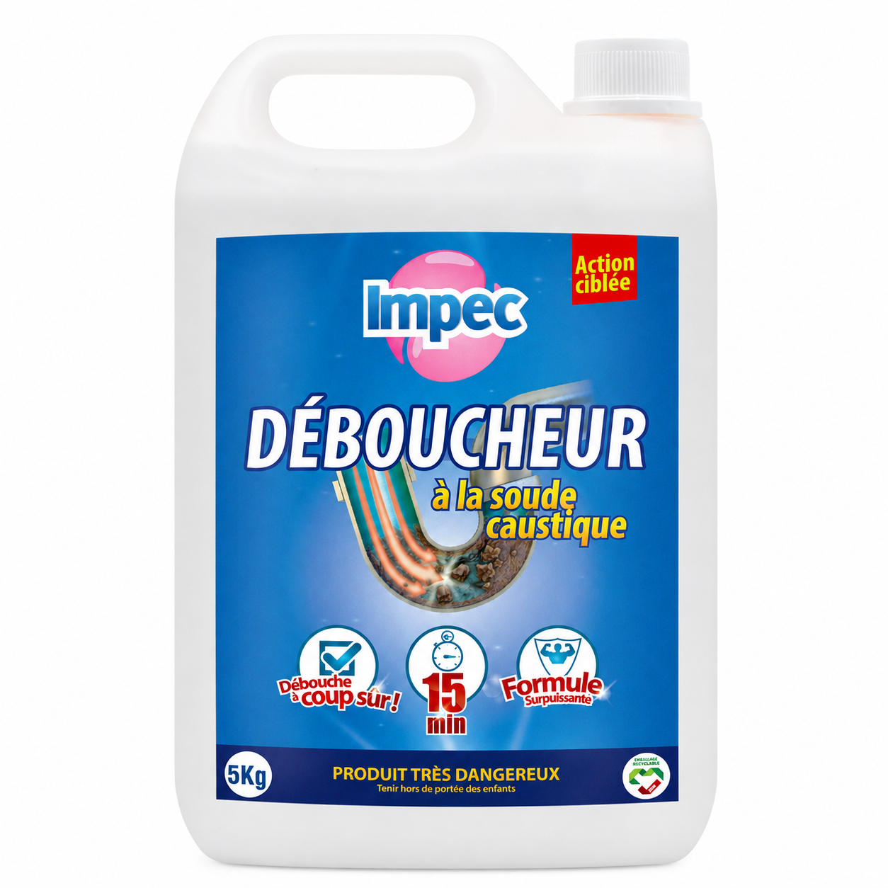  Déboucheur Impec à la soude caustique 5 kg  URL : deboucheur-impec-soude-caustique-5kg
