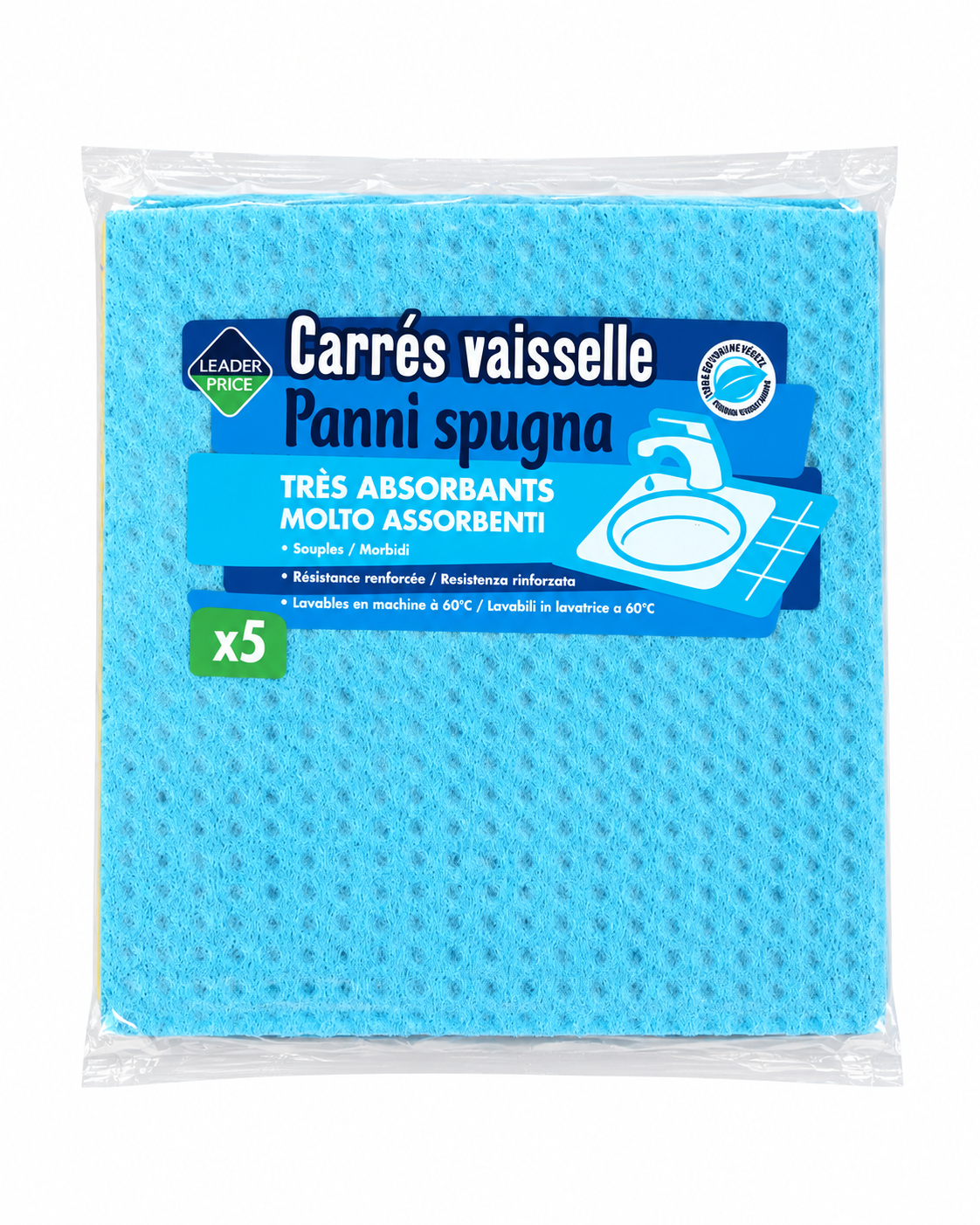 Carrés Vaisselle Leader Price – 5 pièces