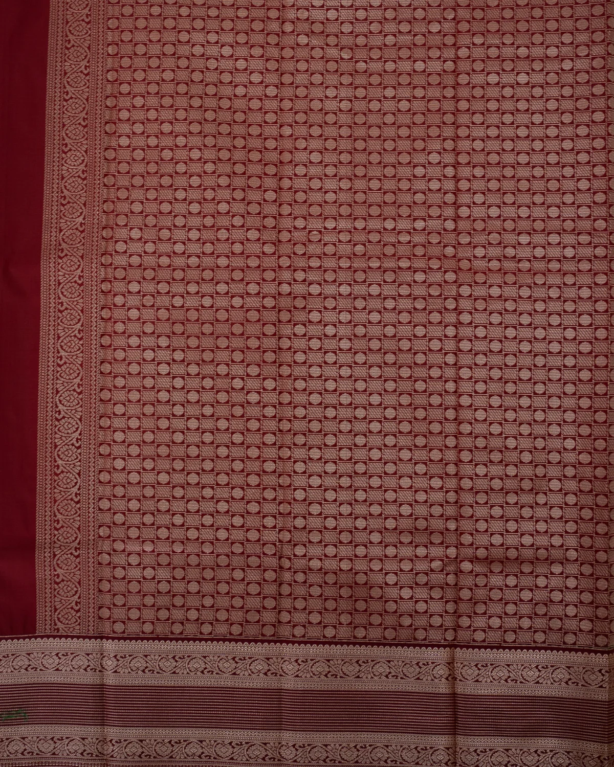 Padma Green Kanchipuram Saree with Striped Border — photo 5