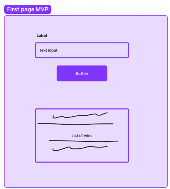 basic wireframe for the app homepage