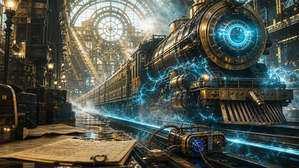 Cover art for the Maze AI scenario Aetheric Express