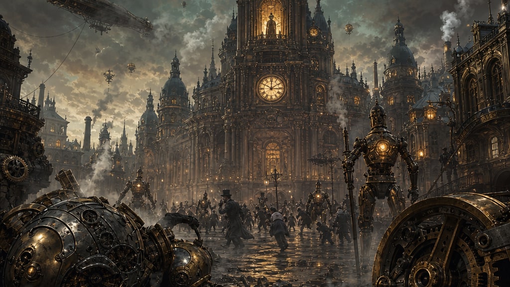 Cover art for the Maze AI scenario Clockwork Coup