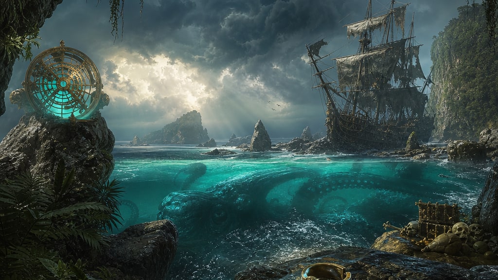 Cover art for the Maze AI scenario Kraken's Wake
