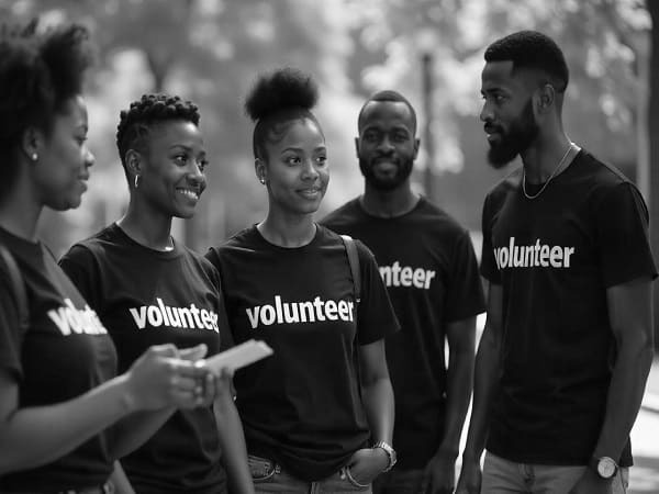 A person taking notes in a community setting