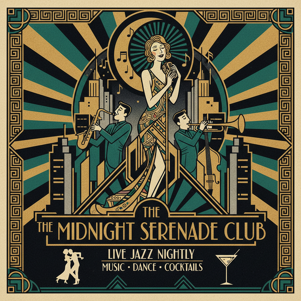 Art Deco Jazz Club Poster