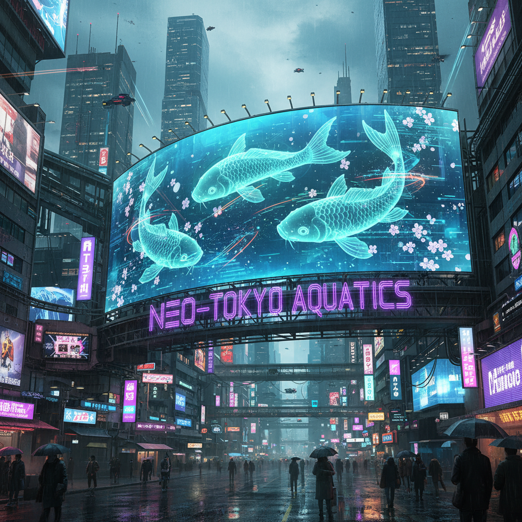 Cyberpunk Koi Billboard