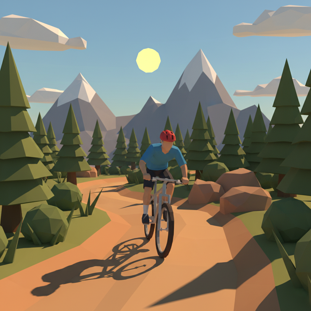 Low-Poly Mountain Biker