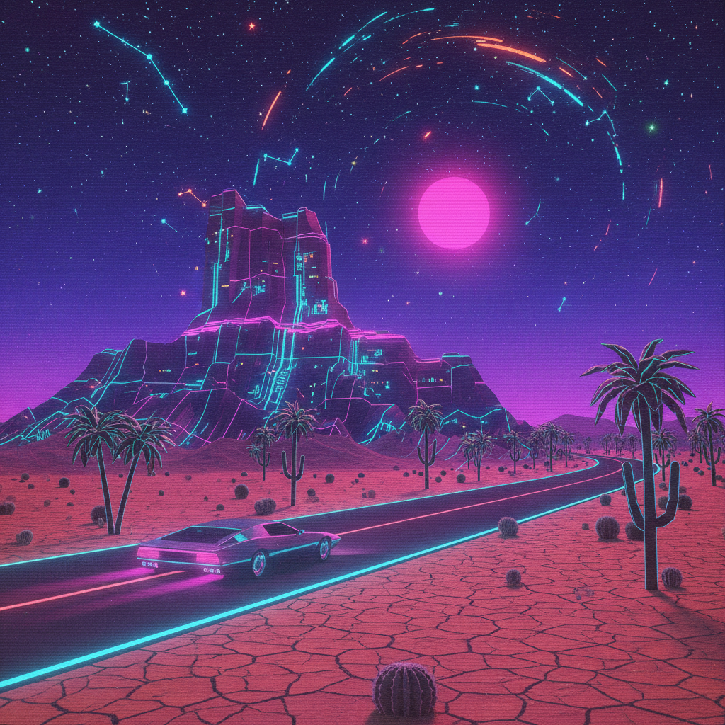 Synthwave Desert Mesa