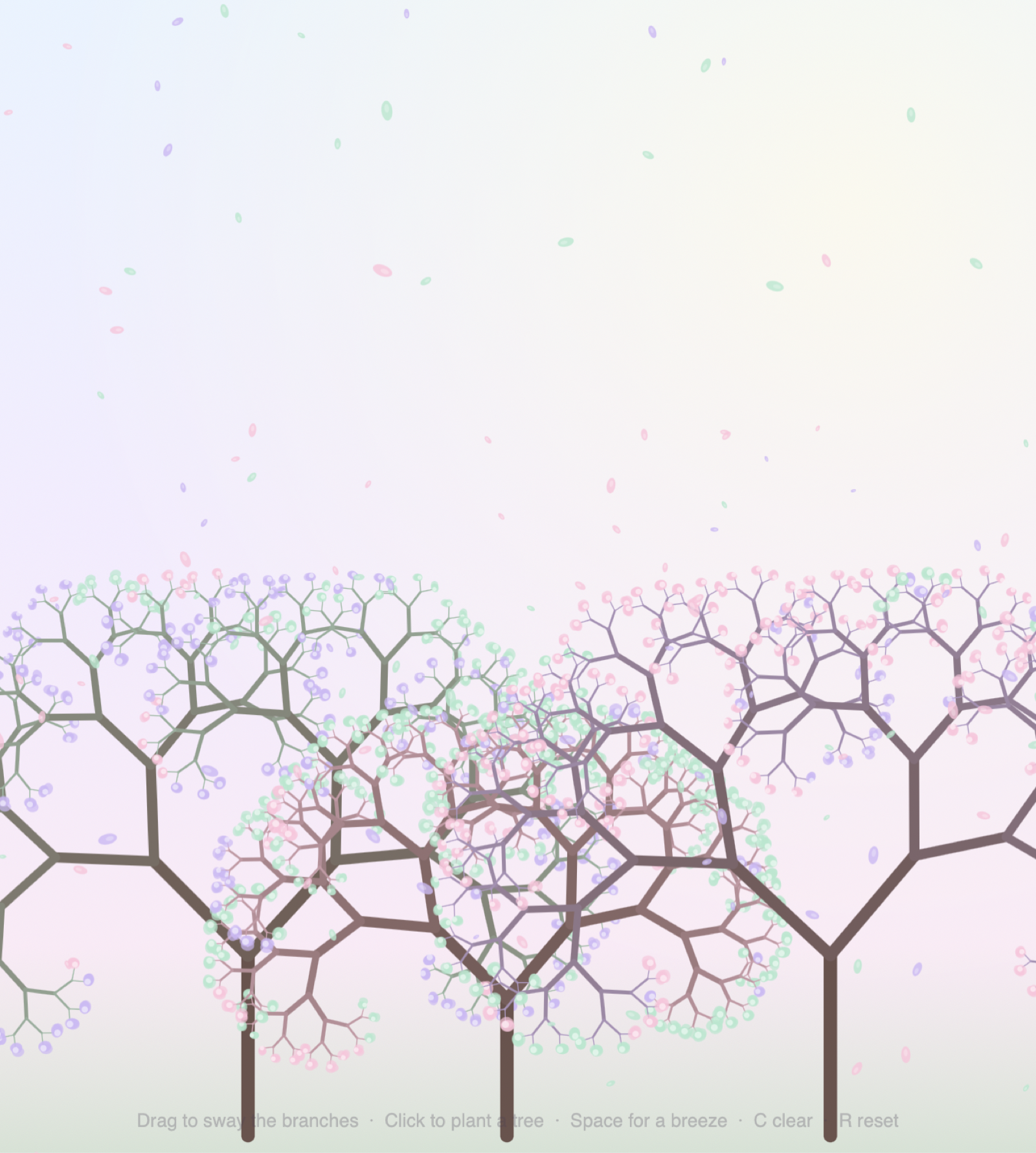 Spring Fractal Tree Garden