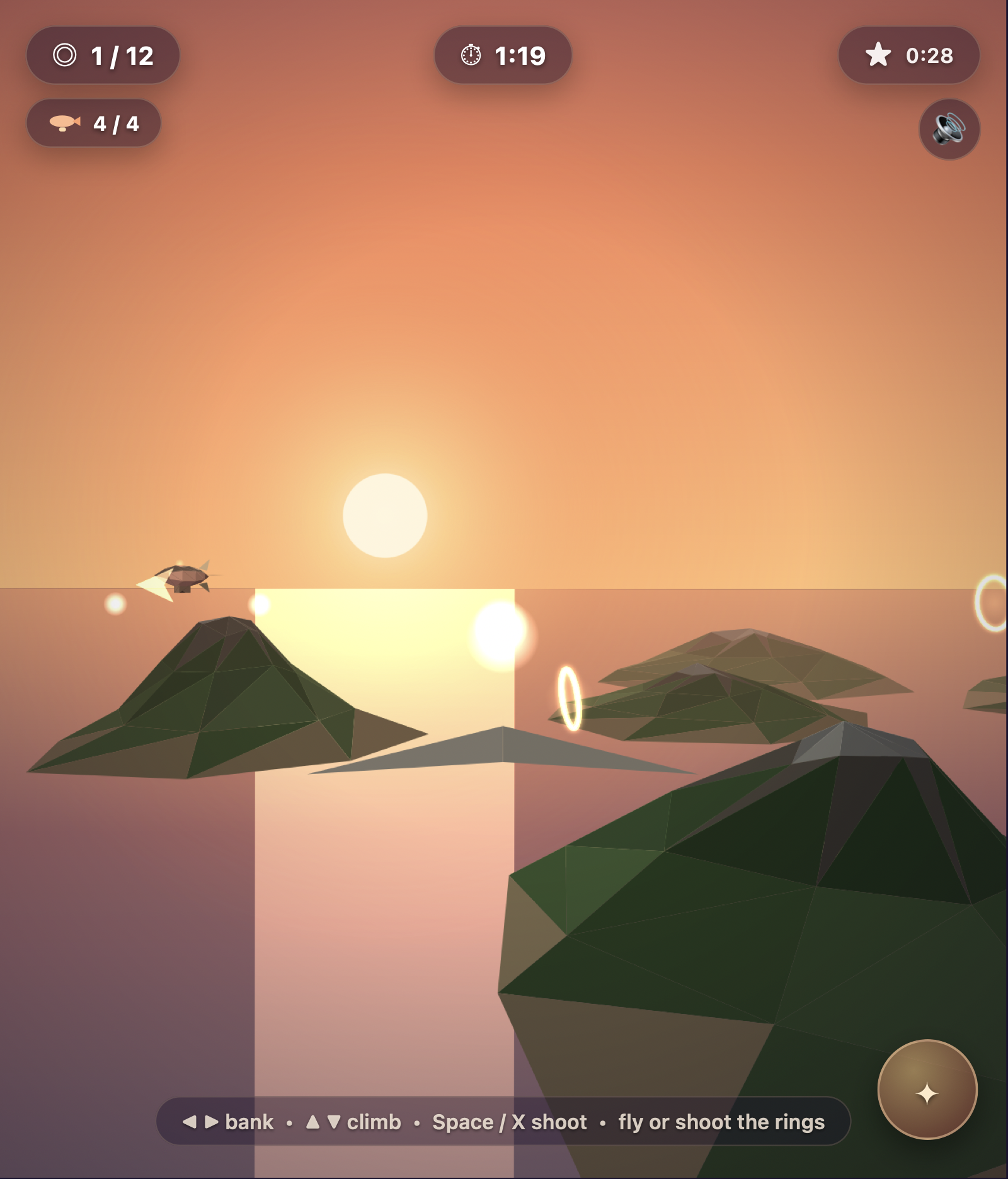 Sunset Glider: Ring Shooter