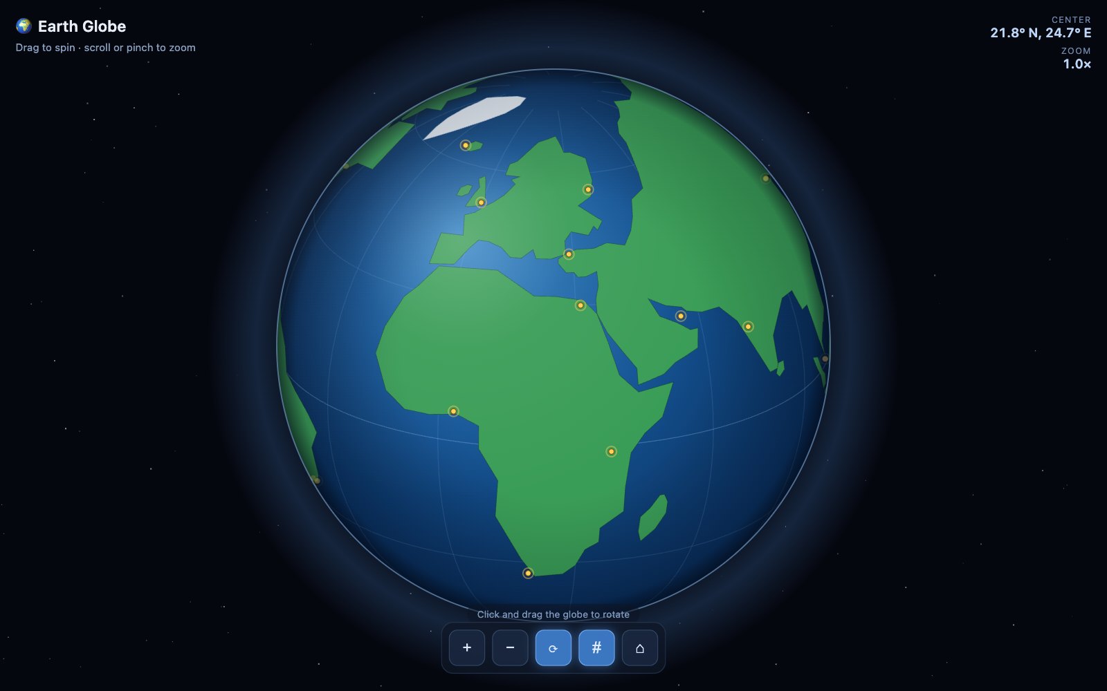 Interactive Earth Globe